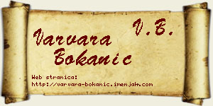 Varvara Bokanić vizit kartica